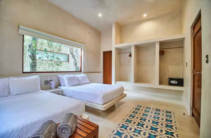Bedroom prepared for a long-term tenant on Isla Mujeres