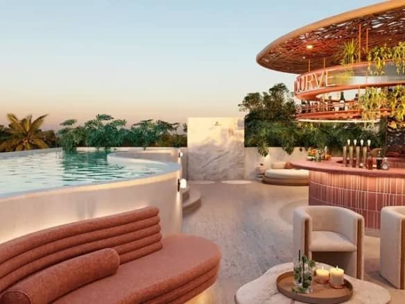 Rooftop pool of a Tulum Airbnb-managed listing